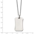 thumbnail image 2 of Solid Chisel Stainless Steel Polished Dog Tag on a Cable Chain Necklace - 22", 2 of 5