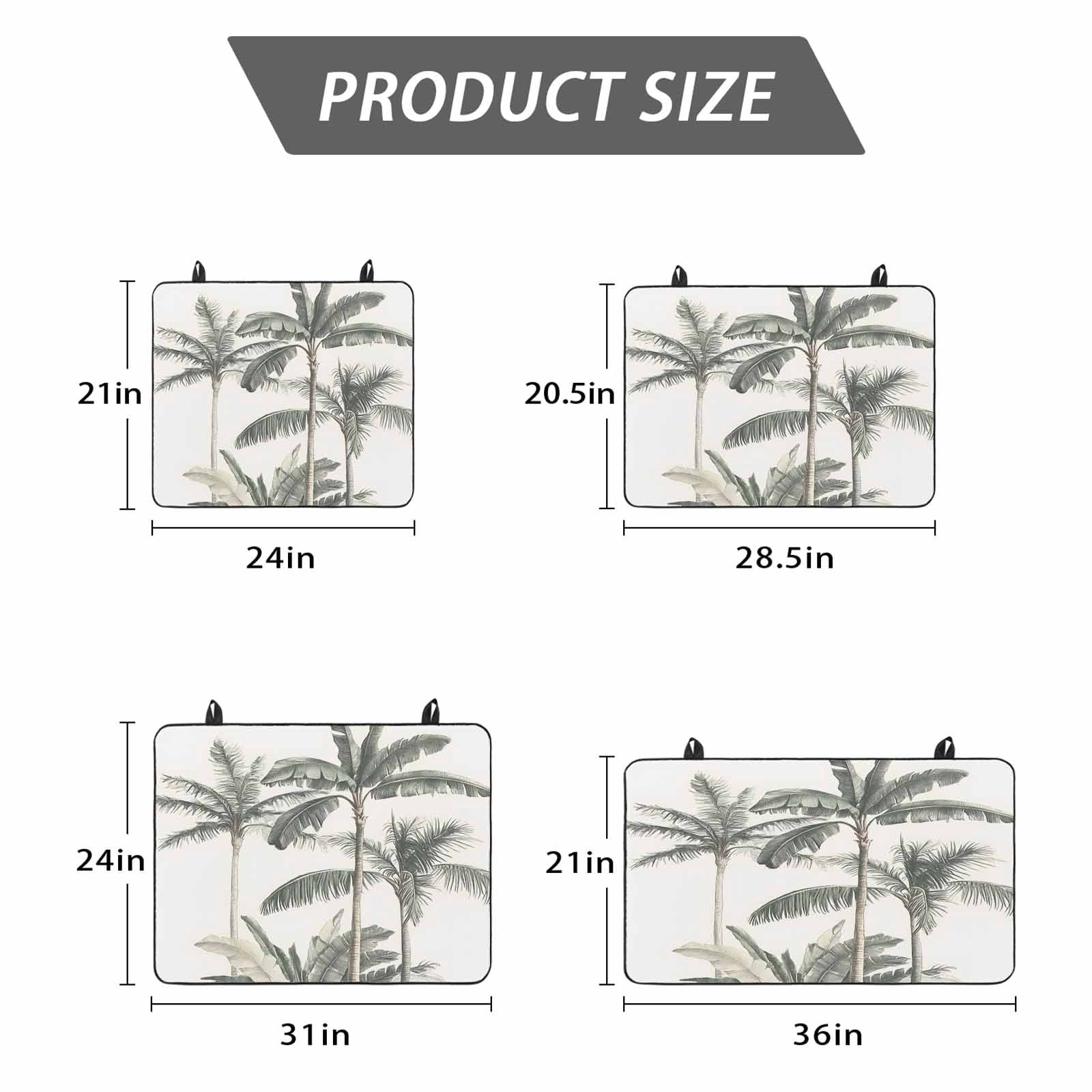 Tropical Palm Tree Stove Top Cover for Electric Stove, Heat-proof & Non Slip Glass Top Stove Cover Protector, Summer Beach Botanical Kitchen Flat Cooktop Rubber Mat 24x21 Inches