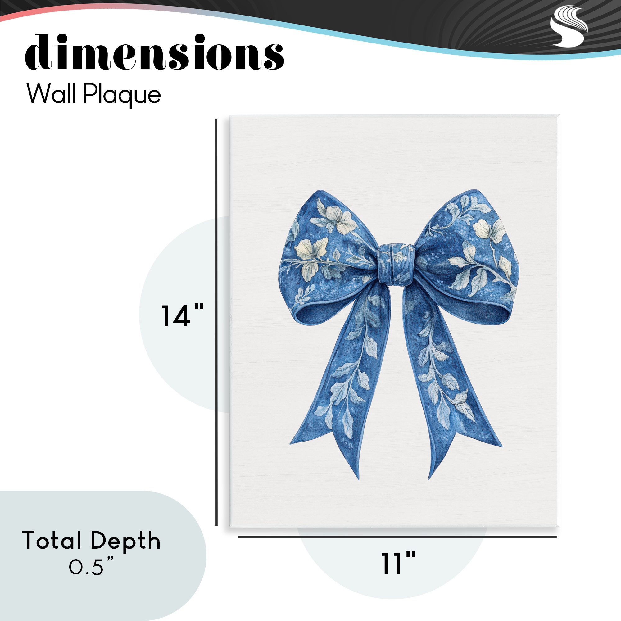 Intricate Florals Ribbon Wall Plaque Art, design by Lettered and Lined