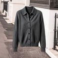 thumbnail image 5 of Harcomeey Womens Button Down Shirts,Jackets for Women Solid Color Loose Long Sleeve Knit Blouse for Fall and Winter L, 5 of 6