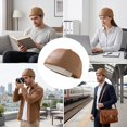 thumbnail image 7 of Hsqqdc Men Retro Brimless Docker Cap PU Leather Rolled Cuff Worker Beanie Sailor Hat, 7 of 7