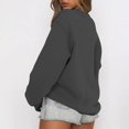 thumbnail image 5 of KDDYLITQ Womens Sweatshirt Long Sleeve Crewneck Loose Fit Basic Solid Work Sweatshirts Soft Winter Trendy Pullover Tops Dark Gray L, 5 of 5