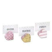 Kate Aspen Set of 6 Heart Place Card Holders, Pink and Gold/Assorted