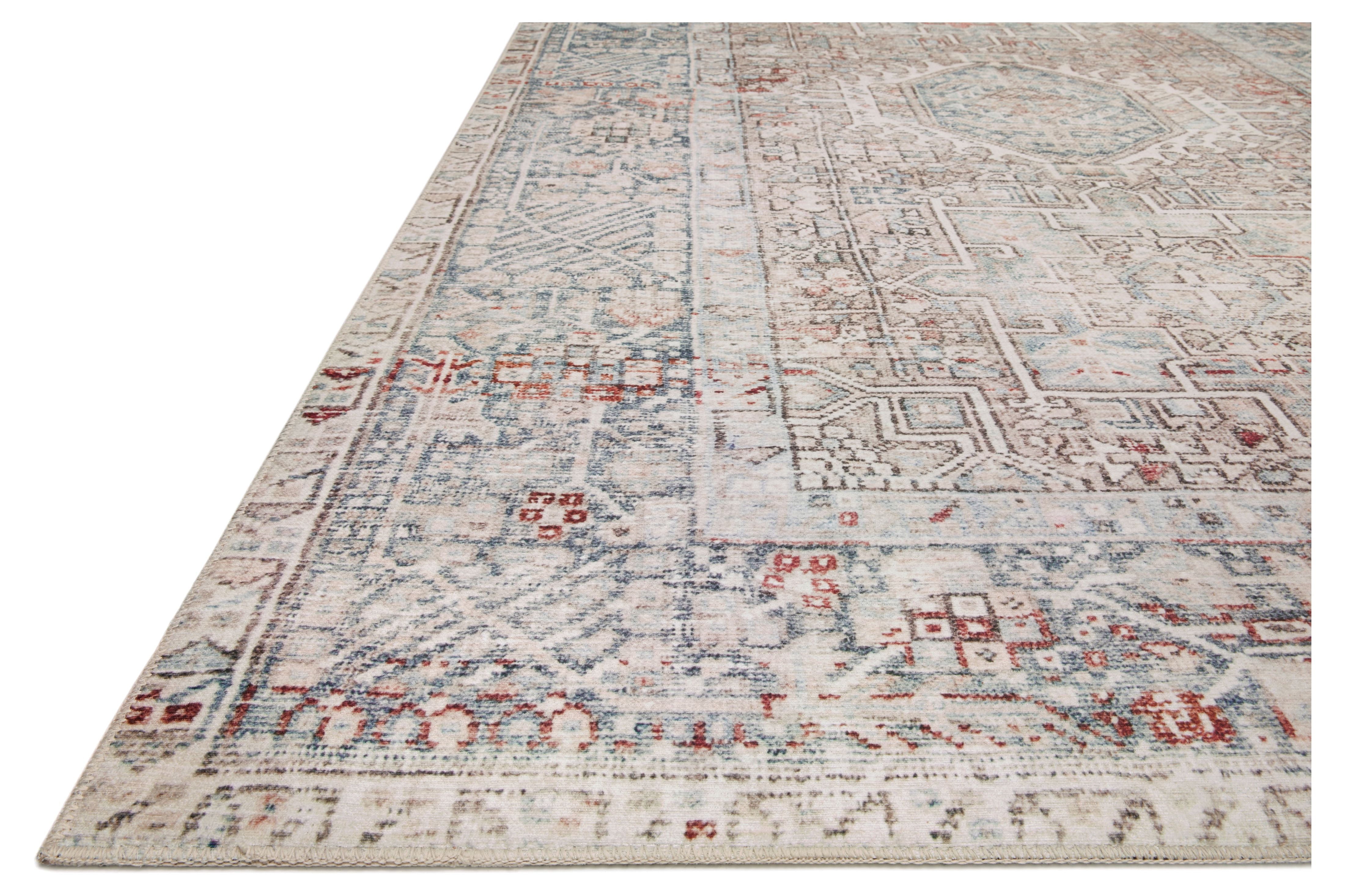 Chris Loves Julia x Loloi Jules Natural/Ocean 7'-6" x 9'-6" Area Rug