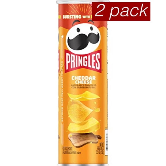 Pringles Cheddar Cheese Potato Crisps Chips 5.5 oz. (Pack of 2 )