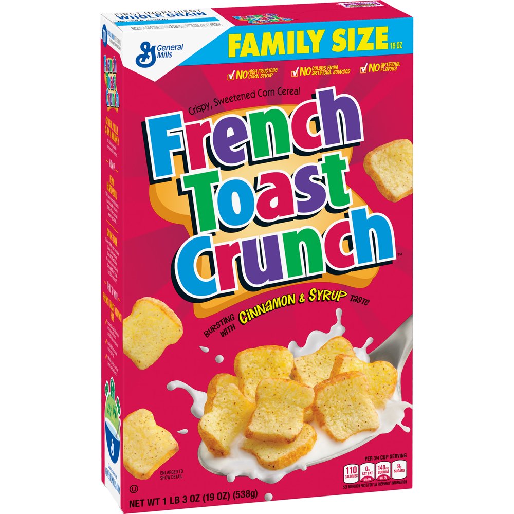 (2 Pack) French Toast Crunch Cereal, 19 oz Family Size Box Walmart