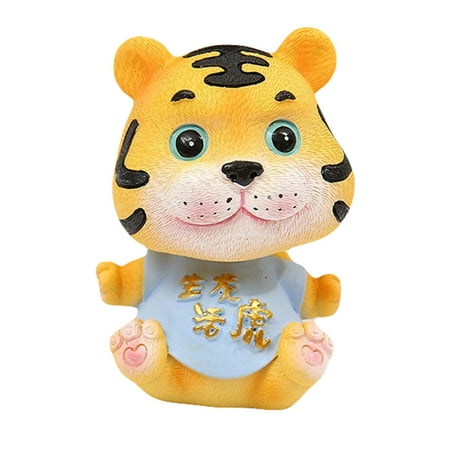 

NUOLUX 1Pc Tiger Ornament Shaking Head Toy Lovely Tiger Statue Ornament for Car Decor