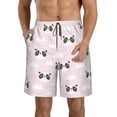 thumbnail image 2 of Uemuo Cute Panda Pattern Men's Swim Trunks Hawaiian Beach Bathing Suit Swimsuits Beach Quick-Dry Shorts with Pockets-Medium, 2 of 9