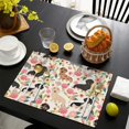 thumbnail image 3 of Dachshund and Flower Summer Placemats Table Placemats Set Of 6-Linen Kitchen Washable Placemats Table Mats 11.8"x17.7"Non-Slip Heat Resistant, 3 of 5