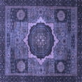thumbnail image 1 of Ahgly Company Machine Washable Indoor Square Abstract Blue Modern Area Rugs, 3' Square, 1 of 4