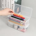 thumbnail image 4 of HongHeng Clearance Under $2.00 Extra Large Capacity Plastic Pencil Box Stackable Translucent Clear Pencil Box office Supplies Storage Organizer Box for Gel Pens Erasers Tape Pens Pencils Mark, 4 of 7