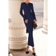 thumbnail image 2 of Vestido PRETTYGARDEN Otoño 2025 Azul Marino XL de Punto Acanalado, 2 of 7