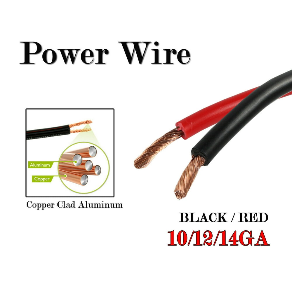 10 12 14 Gauge Truck Van Power Amp Cable 12V Repair Copper Clad Primary