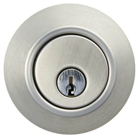 hyper tough keyed entry single cylinder deadbolt lock, stainless steel finish