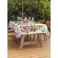 thumbnail image 3 of Outdoor Tablecloths with Umbrella Hole & Zipper, Spring Gnomes Rectangle Tablecloth 60x120 Inch, Botanical Rose Flower Leaves Butterfly Waterproof Table Cloth, Patio/Pool/Picnic Table Covers, 3 of 8