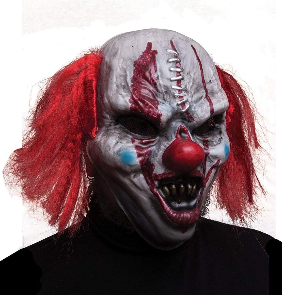 Adult Evil Clown Moving Jaw One Size Plastic Mask Halloween Costume Accessory