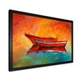 thumbnail image 2 of Two Red Boats During Sunset In Lake 32 in x 16 in Framed Painting Canvas Art Print, by Designart, 2 of 4