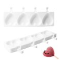 thumbnail image 1 of 4 Grids Cute Heart Shaped Silicone Ice Cream Mold Maker Making Tool DIY Accessories, 1 of 1