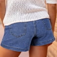 thumbnail image 5 of Yifymode Women's High Waisted Denim Shorts, Button Fly Casual Jean Shorts with Pockets, Summer Slim Fit Stretch Shorts for Daily Wear,Dark Blue XL, 5 of 5