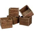 thumbnail image 4 of 12.7 in Foldable Seagrass and Banana Leaf Storage Basket with Iron Wire Frame (Set of 4), 4 of 4