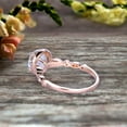 thumbnail image 3 of 1.75 Carat Wedding Ring Aquamarine Engagement Ring 6mm Round Cut Art Deco 10k Rose Gold Halo Design Anniversary Gift Personalized for Brides, 3 of 5