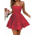 thumbnail image 1 of Robe Courte Dos Nu à Nouer pour Femmes Modèles d'Été Robes Dos-Nu Rouges m, 1 of 8