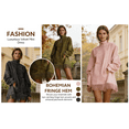 thumbnail image 3 of Mettclasi Women's Spring Fall Swiss Dot V Neck Maxi Dress Casual Puff Long Lantern Sleeve A-Line Flowy Dress, 3 of 5
