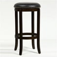 thumbnail image 3 of Bowery Hill 30" Contemporary Wood Swivel Bar Stool in Cappuccino/Black, 3 of 5