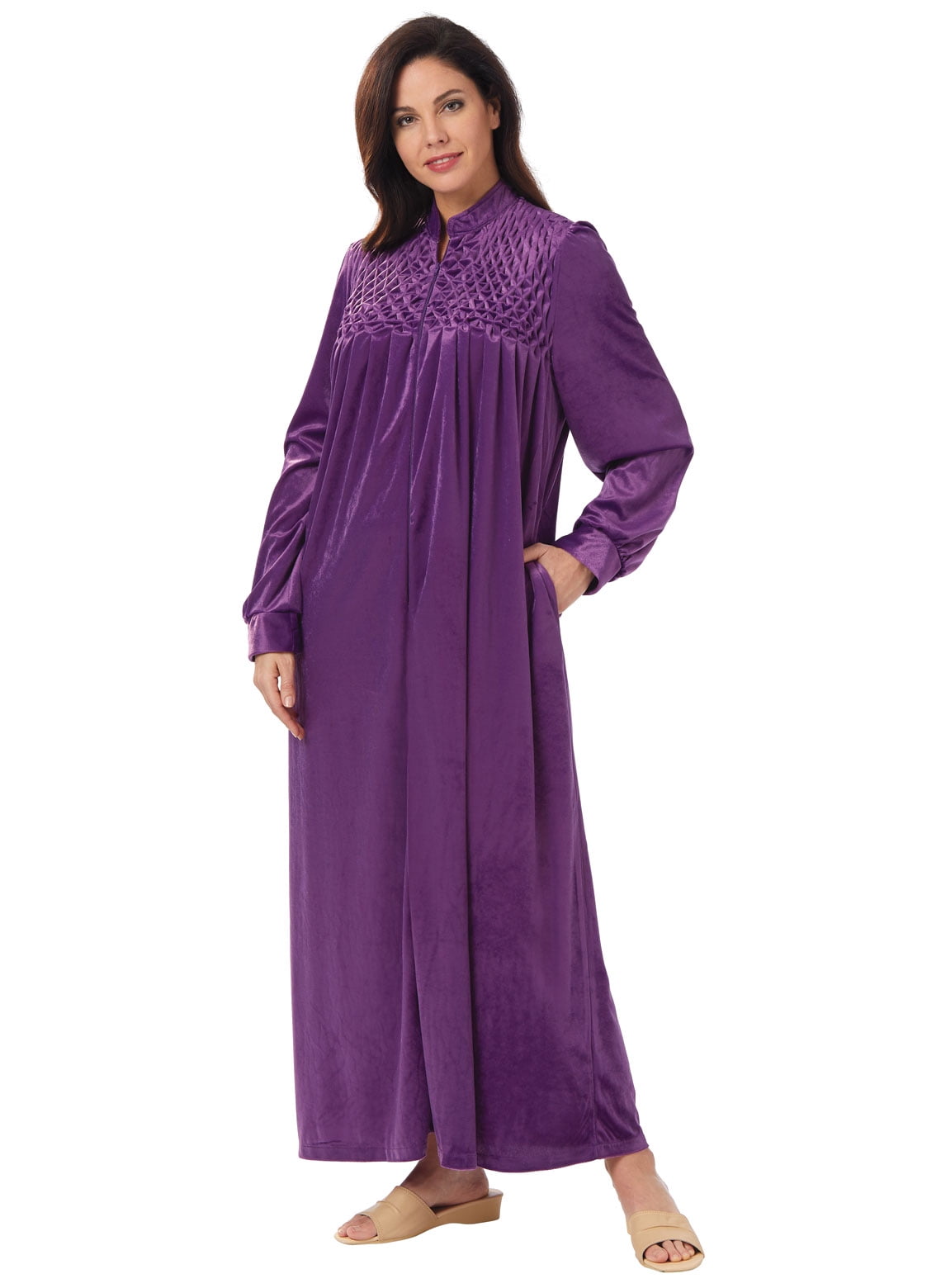 Long ZipFront Robe by Cozee Corner