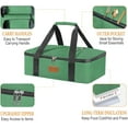 thumbnail image 3 of Insulated Casserole Carrier - Insulated Thermal Carry Bag for Hot or Cold Food, 9"X13" Casserole/Baking Dish Carrier for Travel/Party, Durable Nylon, Green, Single Layer with Zip Pockets, 3 of 12