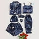 thumbnail image 4 of Gibobby camisón y Pijamas para mujer, conjunto de 7 piezas, pijamas para mujer, pijamas de talla grande para mujer, pijamas informales, pantalones cortos con tirantes de encaje para mujer (Blue, M), 4 of 5