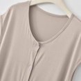 thumbnail image 7 of Wyobmus Women's Button Down Tank Tops Sleeveless Crew Neck Open Front Crop Vest Summer Going Out Y2K Clothes Beige, 7 of 7