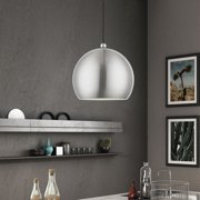 45482-91 Livex Lighting Stockton - 1 Light Globe Pendant In Industrial Style-17.5 Inches Tall and 11.75 Inches Wide-Brushed Nickel/Polished Chrome