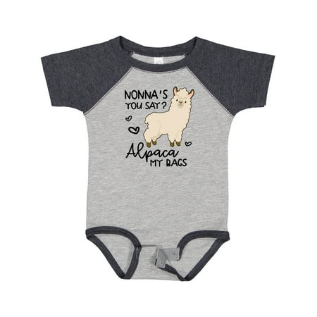 

Inktastic Nonna s You Say Alpaca My Bags Gift Baby Boy or Baby Girl Bodysuit