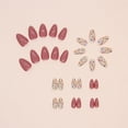 thumbnail image 3 of Uñas postizas adhesivas Hrnsnails almendradas cortas con diseño floral, 30 piezas, 3 of 7