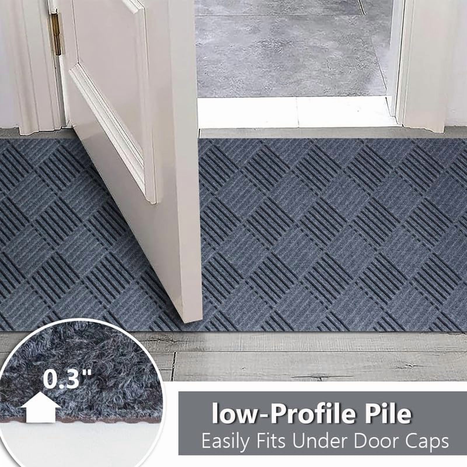 Petgrow Hallway Runner Rug 2FTX8FT,Super Skid Resistant TPR Backing Area Rug Runner, Indoor Outdoor Carpet Door Mat for Floor Entryway Kitchen Laundry Balcony Garage Corridor Stair,Grey