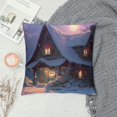 thumbnail image 2 of Orinice Snowy Roof Full Moon Graphic Decorative Cushion Throw Pillow Cover Winter Pillowcase 1PC 12x12in, 2 of 5