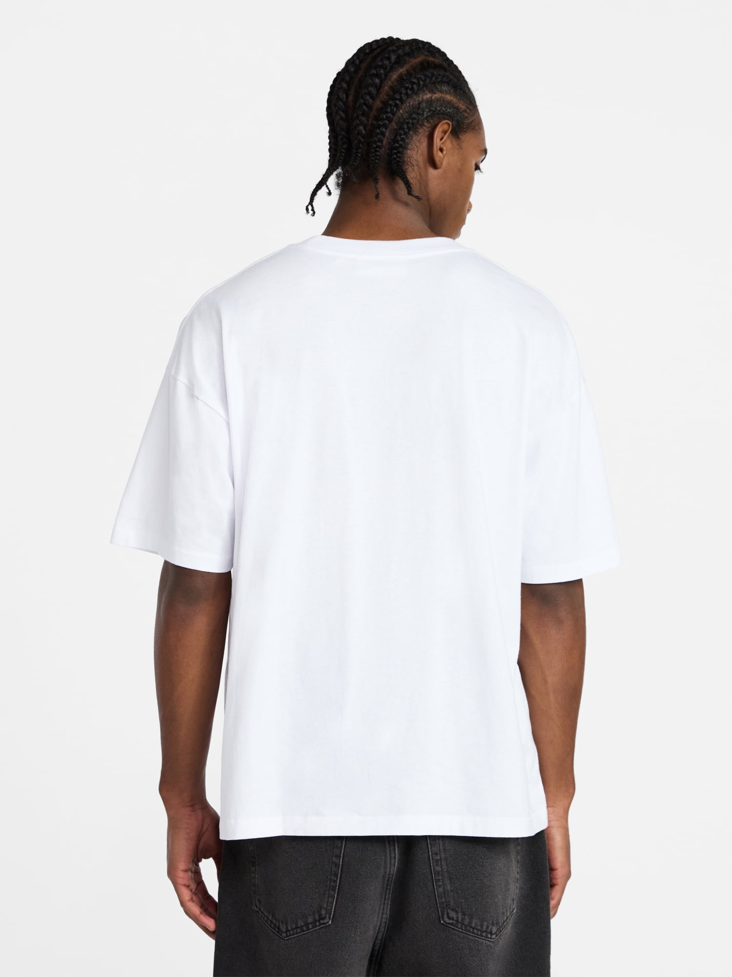 No Boundaries Men's Oversized Boxy Tee with Short Sleeves, XS-4XLT