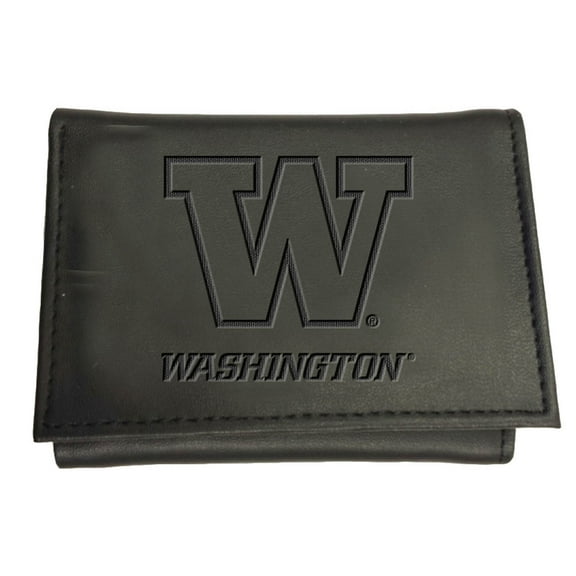 Black Washington Huskies Hybrid Tri-Fold Wallet