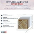 thumbnail image 4 of PowerSellerUSA Vinyl Self Adhesive Floor Tiles, 12x12 inches with 1.2 mm Thick Contemporary Design Peel and Stick Floor Tile Stickers, Square Flooring Tiles for Kitchen, Woodtone Square Border, 4 of 8