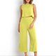 thumbnail image 5 of ICHUANYI Clearance2PC Fashion Woman Round Neck Solid Sleeveless Blouse +Loose Pockets Pants Sets(Yellow, XL) ICHUANYI WER20232080500450, 5 of 7