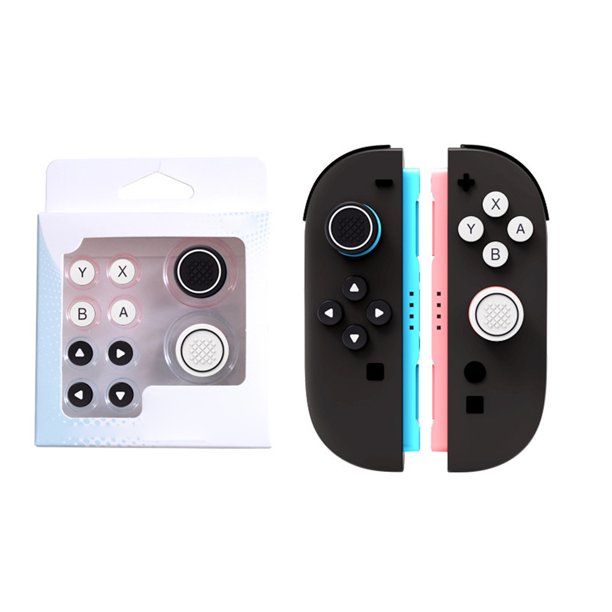 Joystick & Botón Pegatizas Pegatinas Llaves Silicona para Interruptor 2 () Blanco