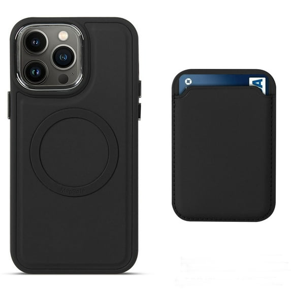 SaniMore for iPhone 14 Pro Max 6.7" Magnetic Case, Smooth Matte Case with Car Mount & Card Slot Wireless Charging Shockproof Protective Case for 14 Pro Max Women Men, Black