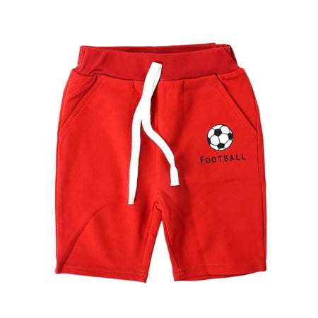 

Toddler Kids Boys Football Printed Pocket Drawstring Athletic Jogger Shorts