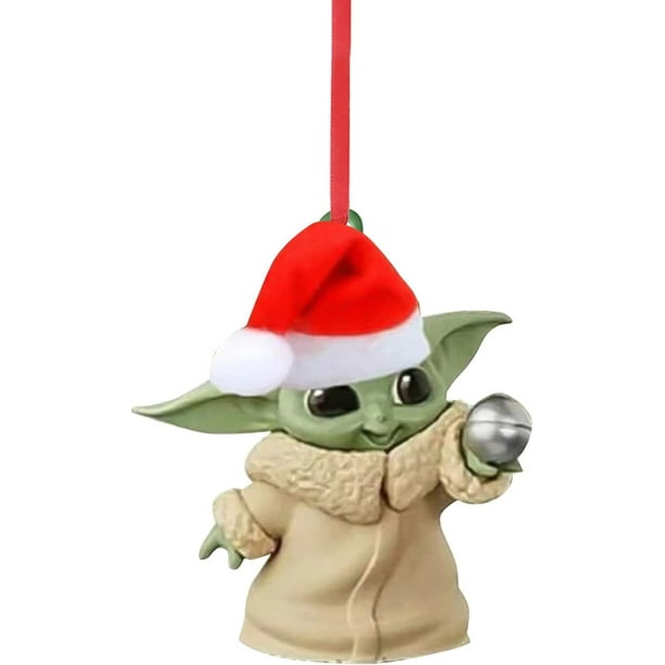 Baby Yoda Halloween Décoration de Noël Pendentif plat pour arbre de Noël,  ornement de voiture, chambre, salle de bain, bureau 