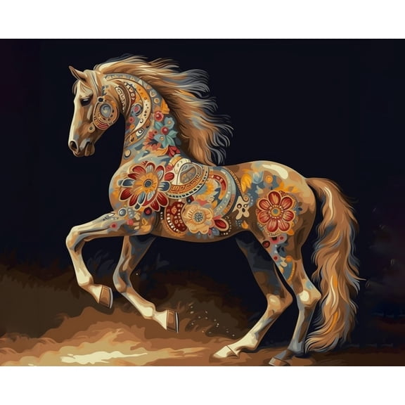 Paint by Numbers for Adults - Color Horse - Acrylic Easy Paint by Numbers for Adults Beginner DIY Painting by Numbers for Gift Home Wall Decor 16”W x 20”L-