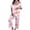 Pink, variant on Gaexia Halloween Fun Print Pajama Set for Women Short Sleeve Long Pants Satin V-Neck Button Down Sleepwear Loungewear Pajama Set