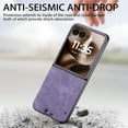 thumbnail image 5 of for Motorola Razr+ 2024 Luxury Case, PU Leather + PC Lightweight Slim Fit Anti-Scratch Classic Shockproof Protective Thin Phone Cover for Motorola Razr+ 2024, Purple, 5 of 7