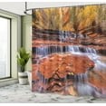 thumbnail image 5 of Ambesonne Nature Shower Curtain, Waterfall Autumn, 69"Wx75"L, Brown, 5 of 5