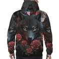 thumbnail image 7 of Cauagu Rose Full Moon Black Wolf for Men's Pullover Hooded Sweatshirt Athletic Casual Hoodie Aautumn Hoodie Sweatshirt for Men Pullover Casual Hooded Sweatshirt-XX-Large, 7 of 7